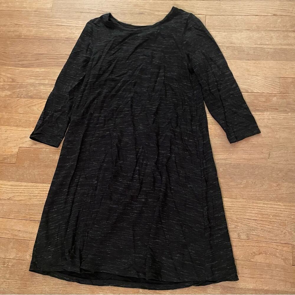 Hilary Radley women's black long sleeve T-shirt dress midi size medium M B12